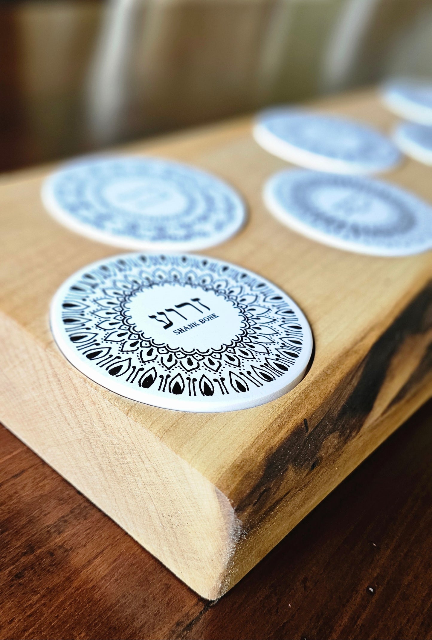 Doodleware Live Edge Passover Seder Plate - Design #3