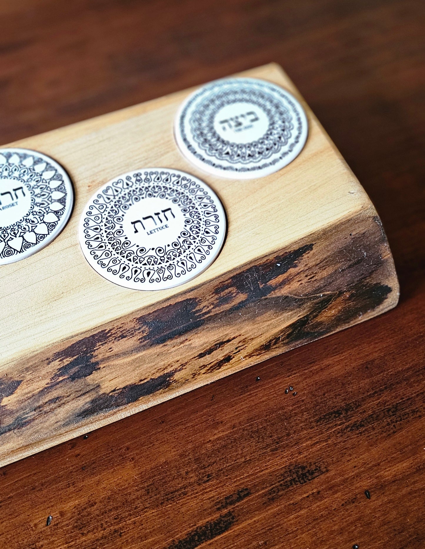 Doodleware Live Edge Passover Seder Plate - Design #3