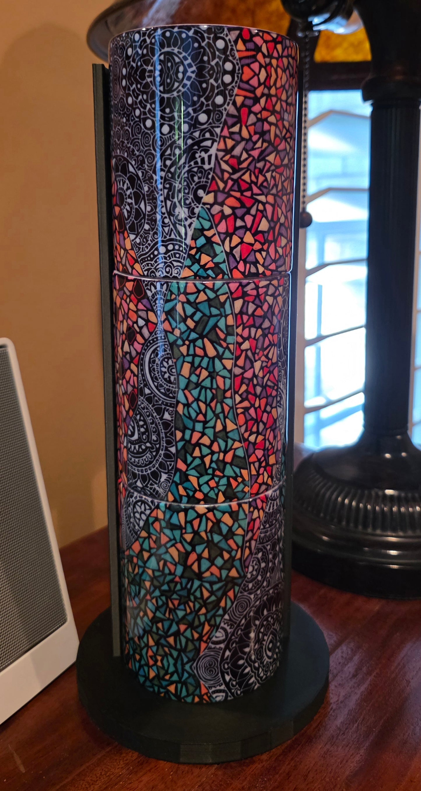 Doodleware - 3 Mug Art (Orange Green Mosaic)