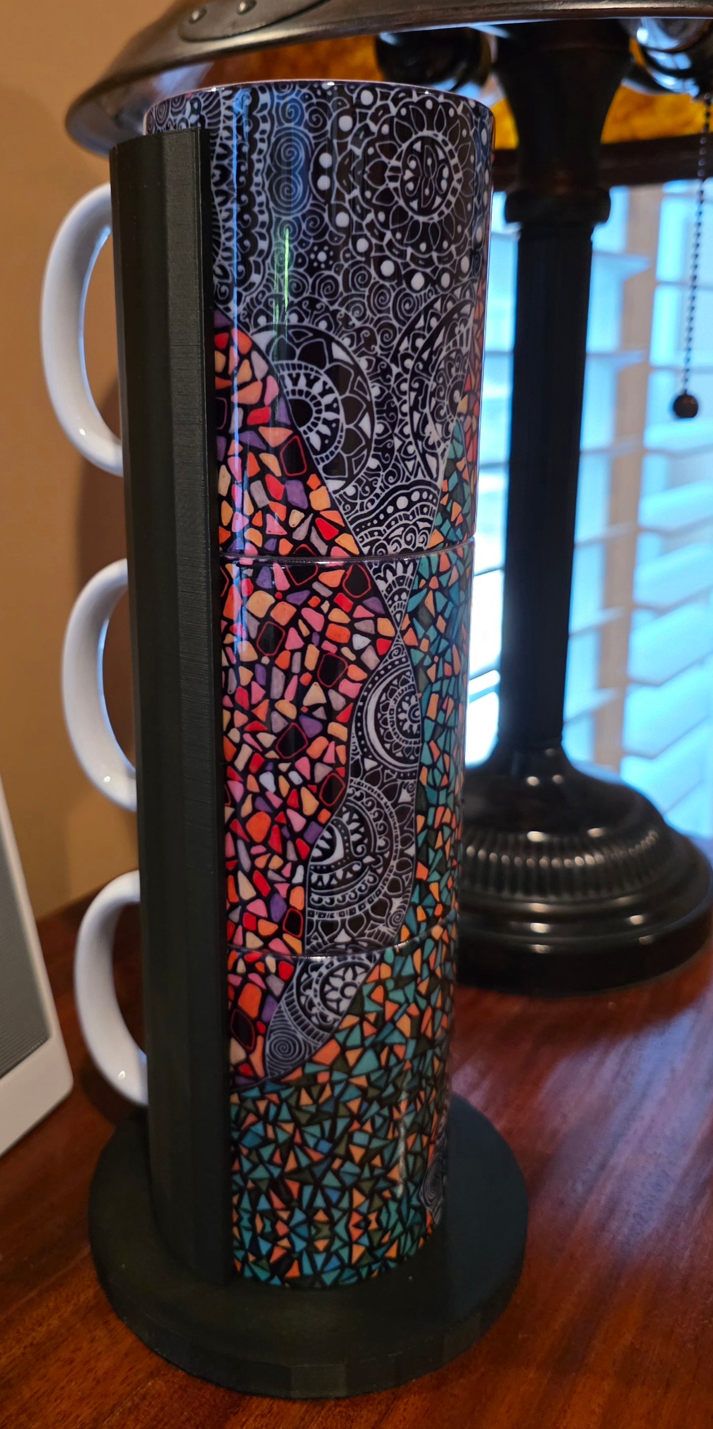 Doodleware - 3 Mug Art (Orange Green Mosaic)