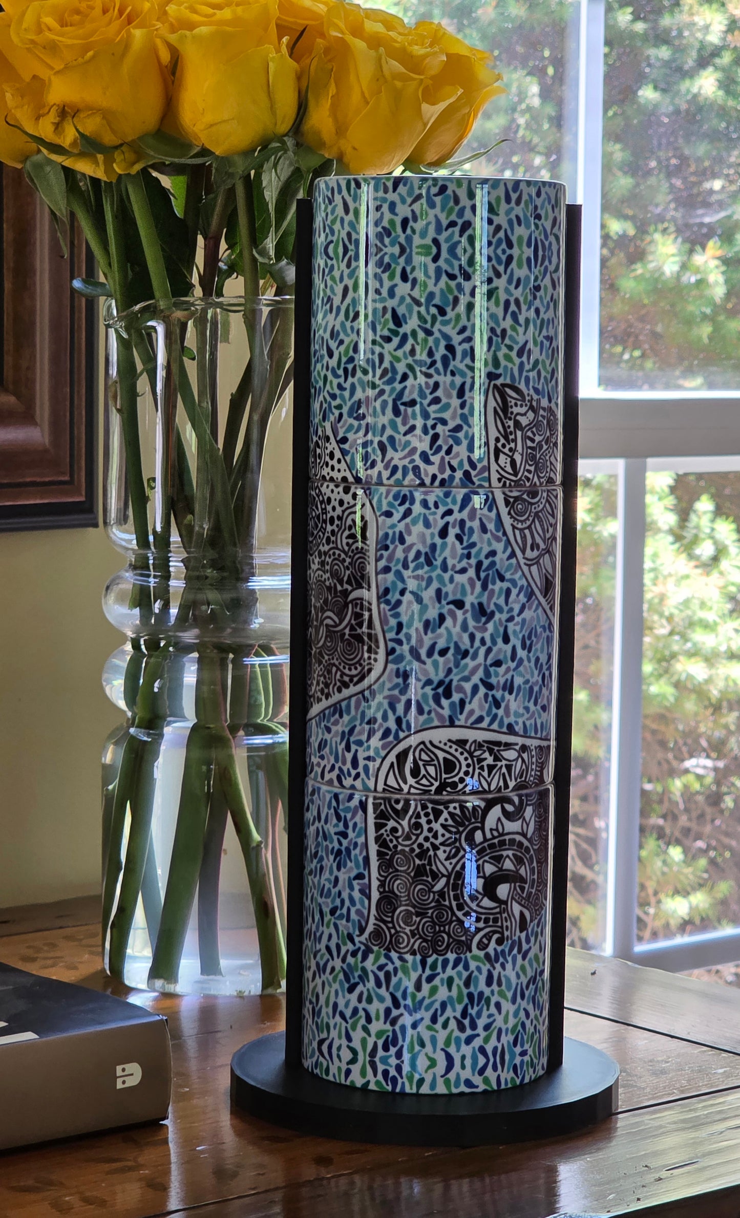 Doodleware - 3 Mug Art (Blue Green Flies)