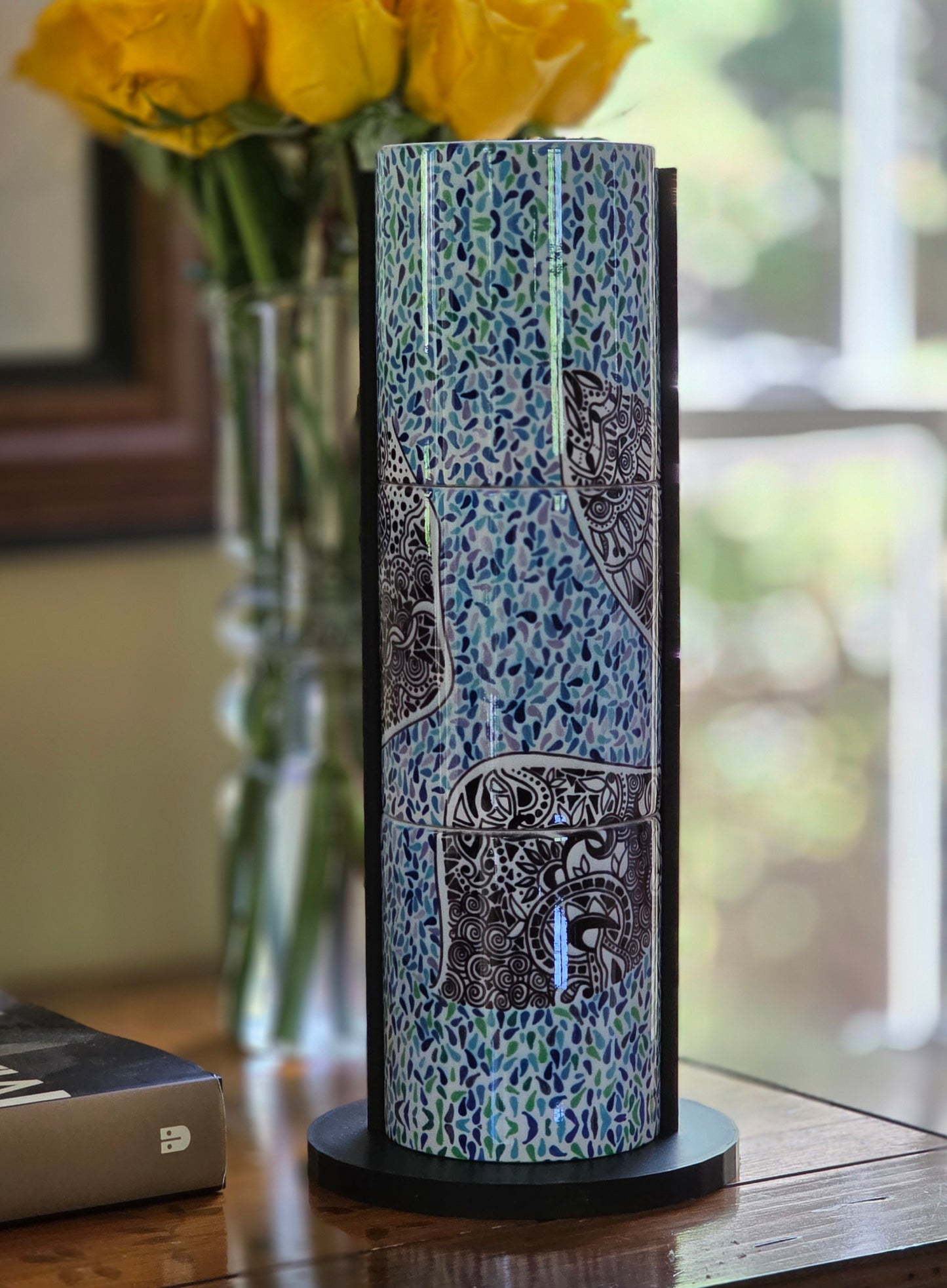 Doodleware - 3 Mug Art (Blue Green Flies)