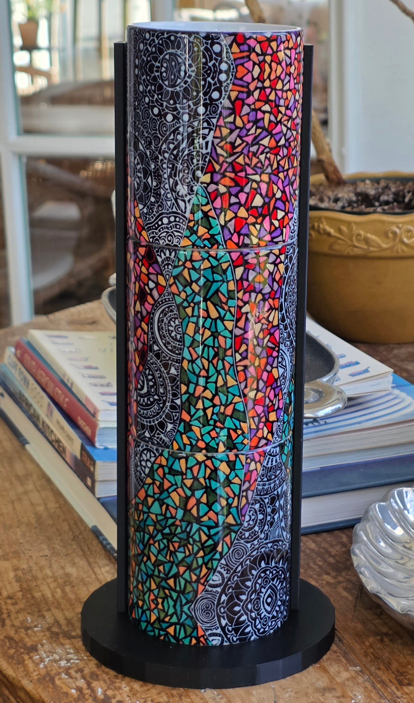 Doodleware - 3 Mug Art (Orange Green Mosaic)