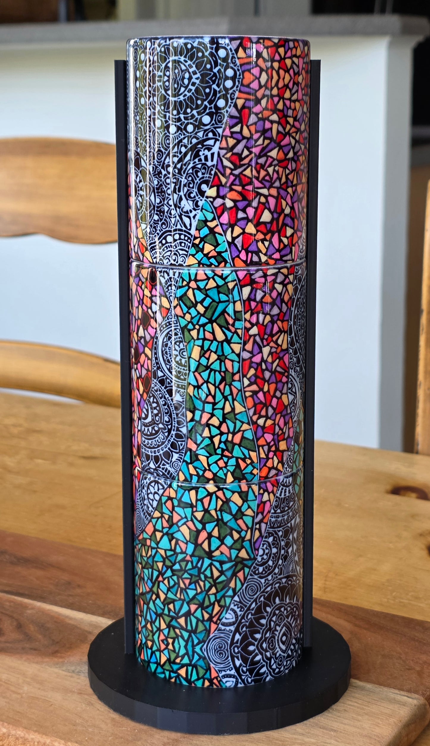 Doodleware - 3 Mug Art (Orange Green Mosaic)