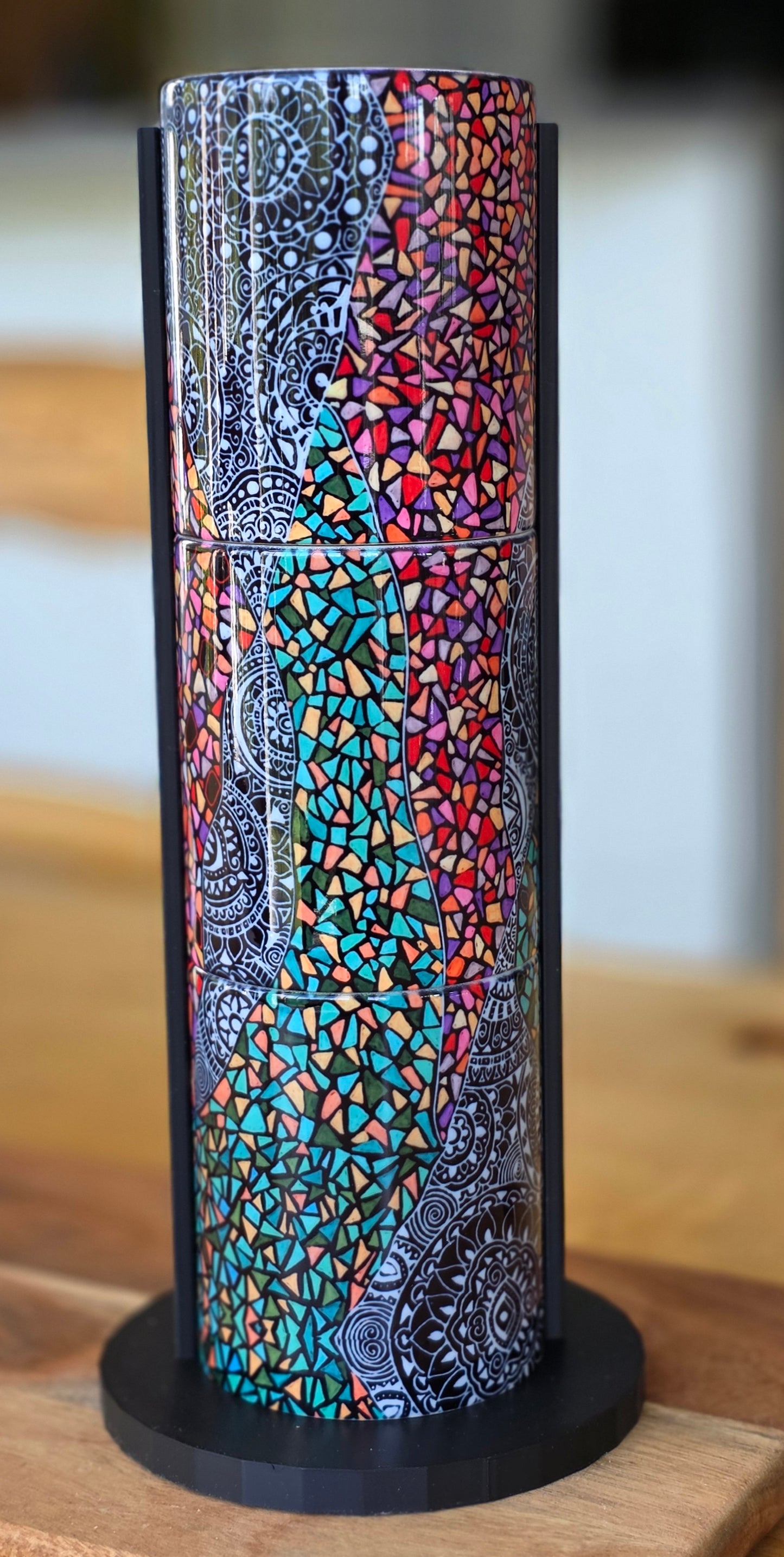 Doodleware - 3 Mug Art (Orange Green Mosaic)