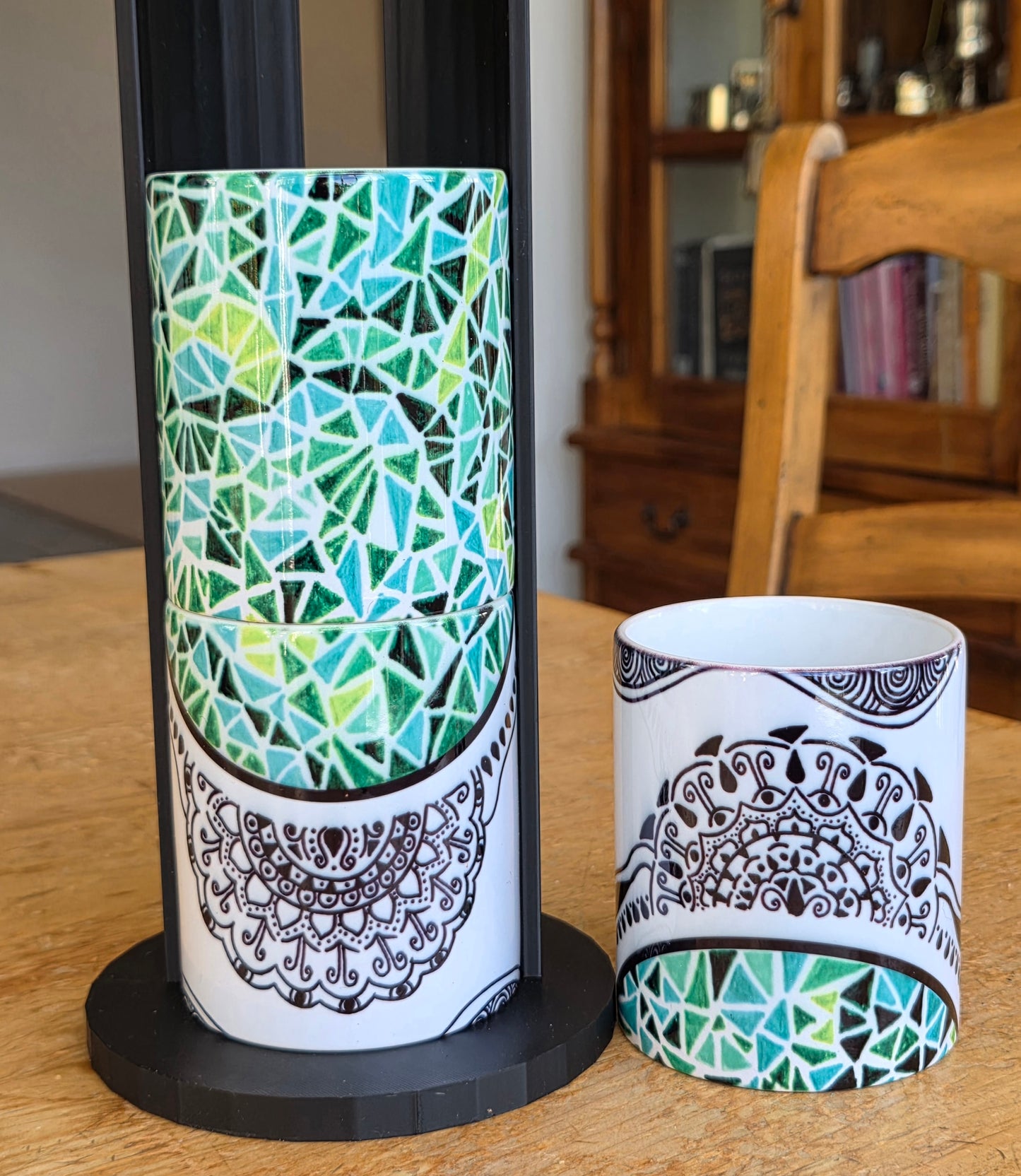 Doodleware - 3 Mug Art (Stained Green)