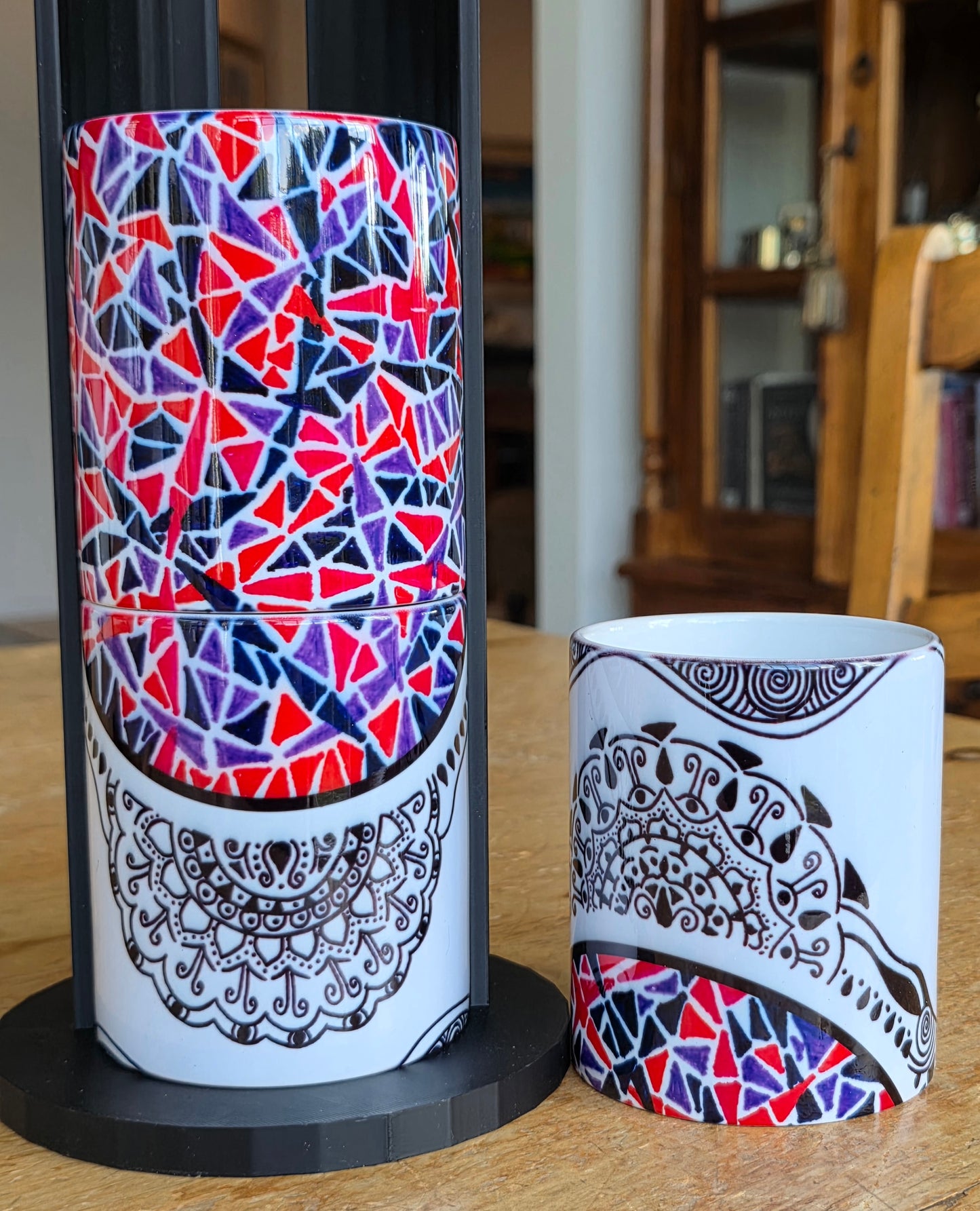 Doodleware - 3 Mug Art (Stained Red)