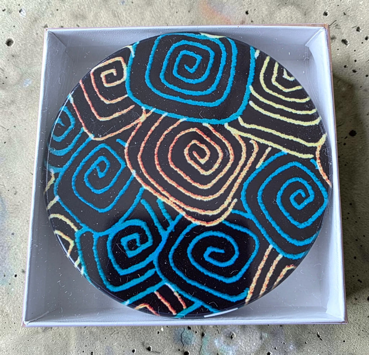 3 Coaster Set - Blues Swirls