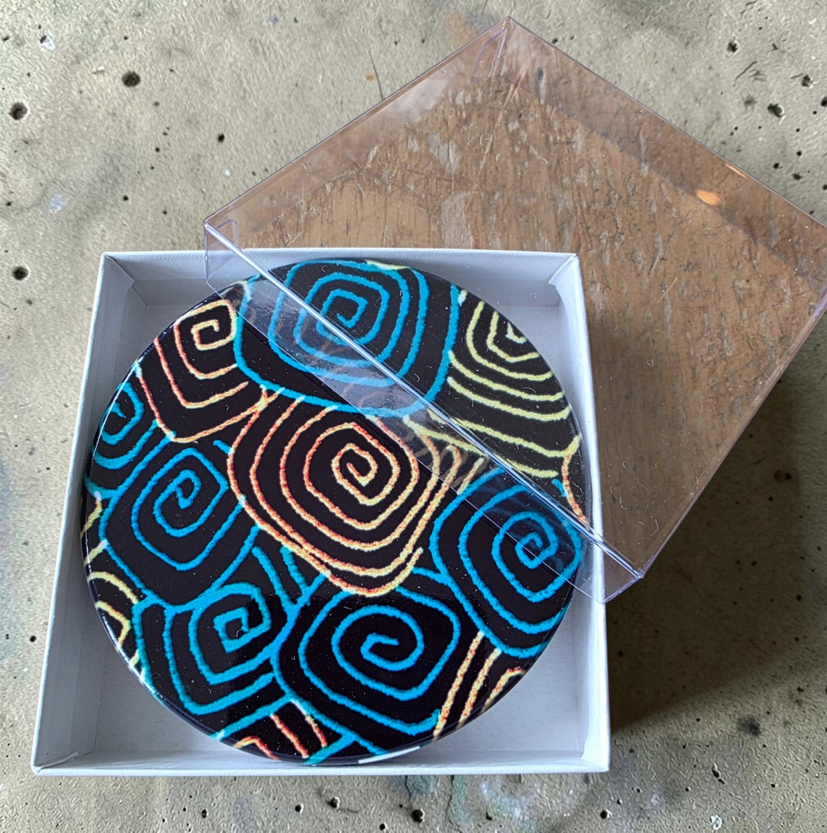 3 Coaster Set - Blues Swirls