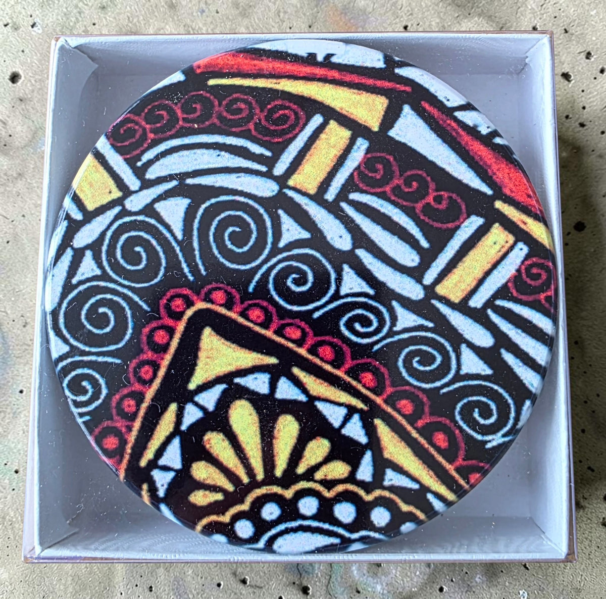 3 Coaster Set - Bold Red & Yellow