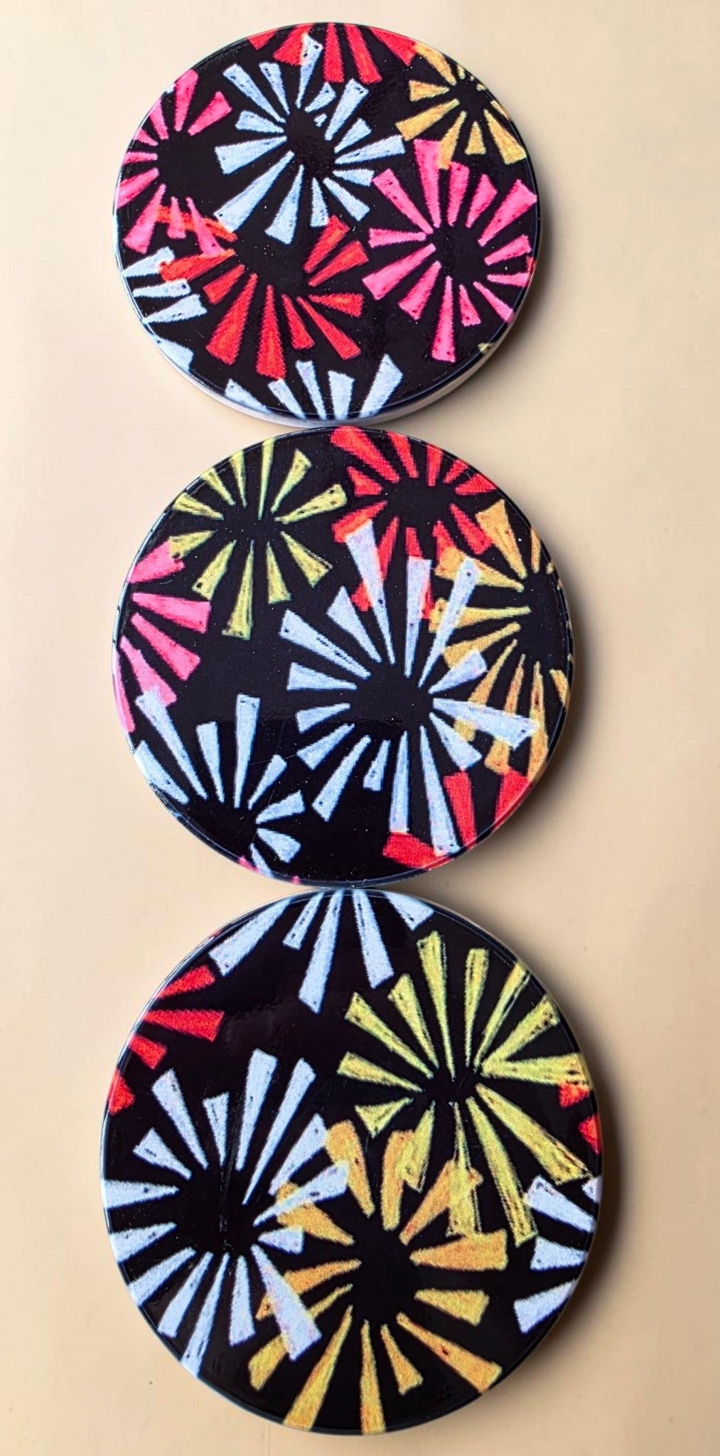 3 Coaster Set - Fireworks