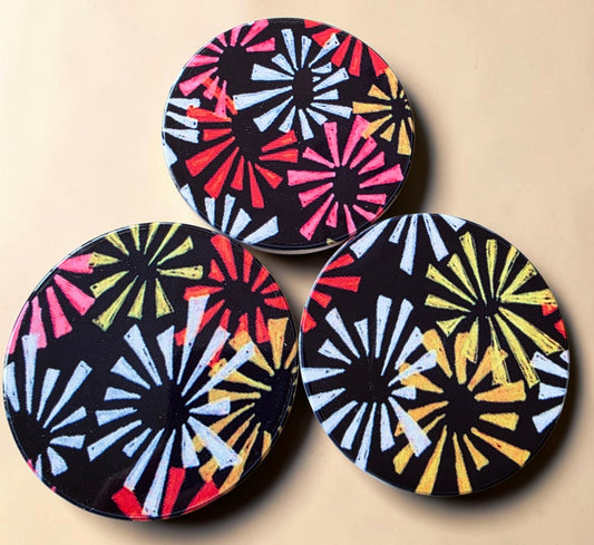3 Coaster Set - Fireworks
