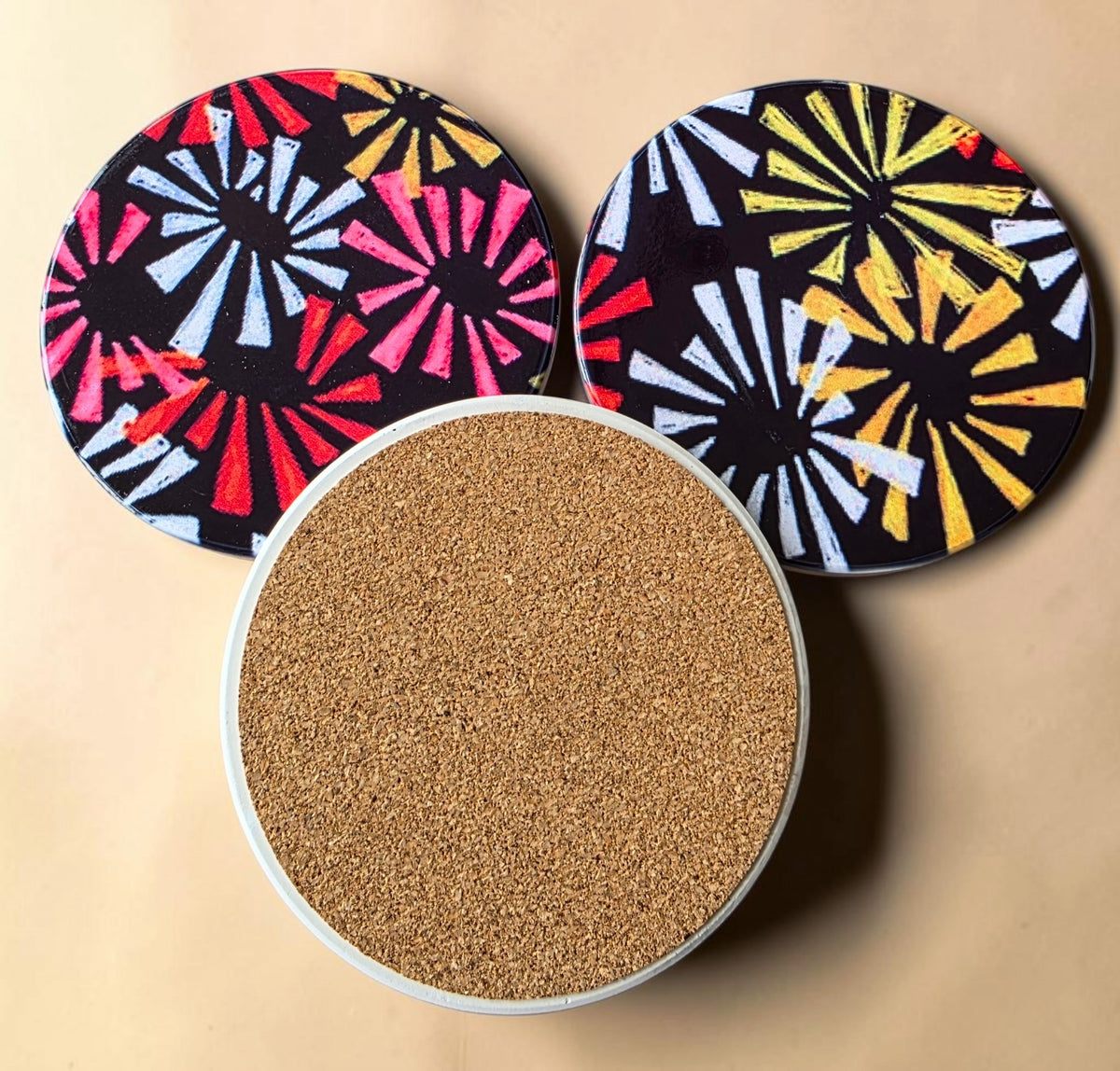 3 Coaster Set - Fireworks