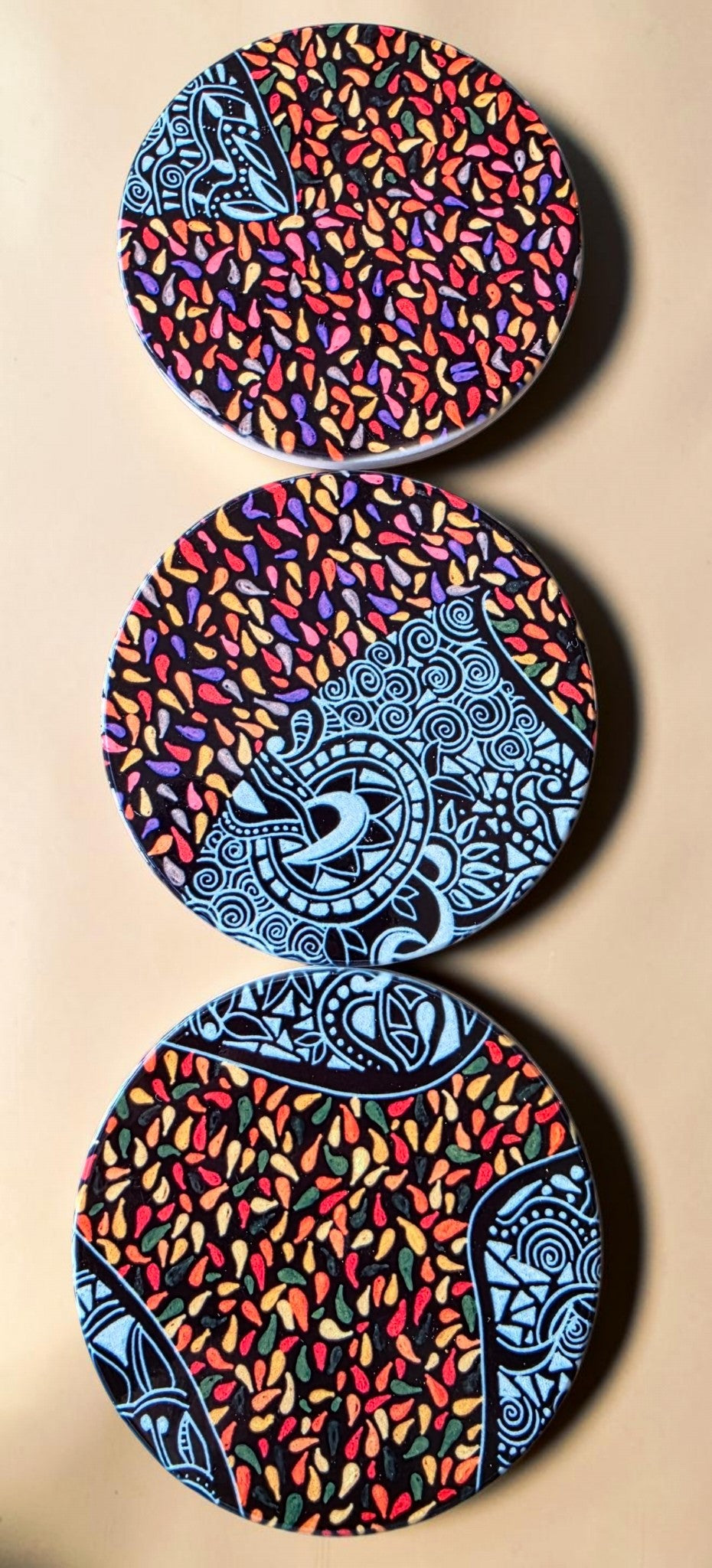 3 Coaster Set - Burnt Orange