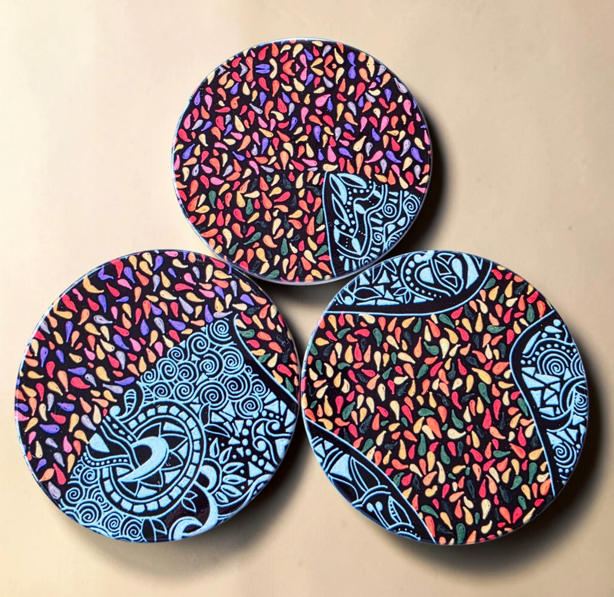 3 Coaster Set - Burnt Orange
