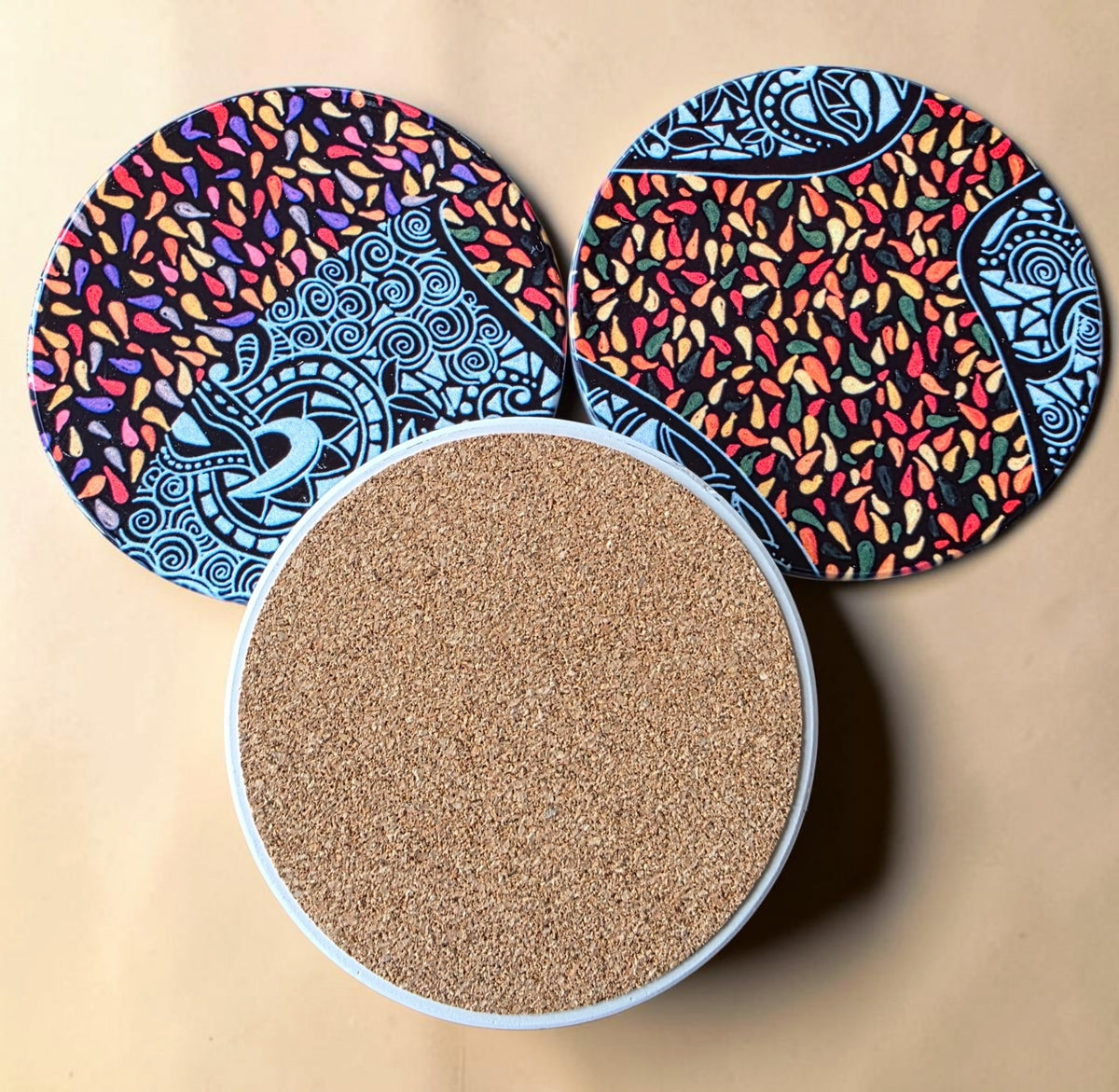 3 Coaster Set - Burnt Orange