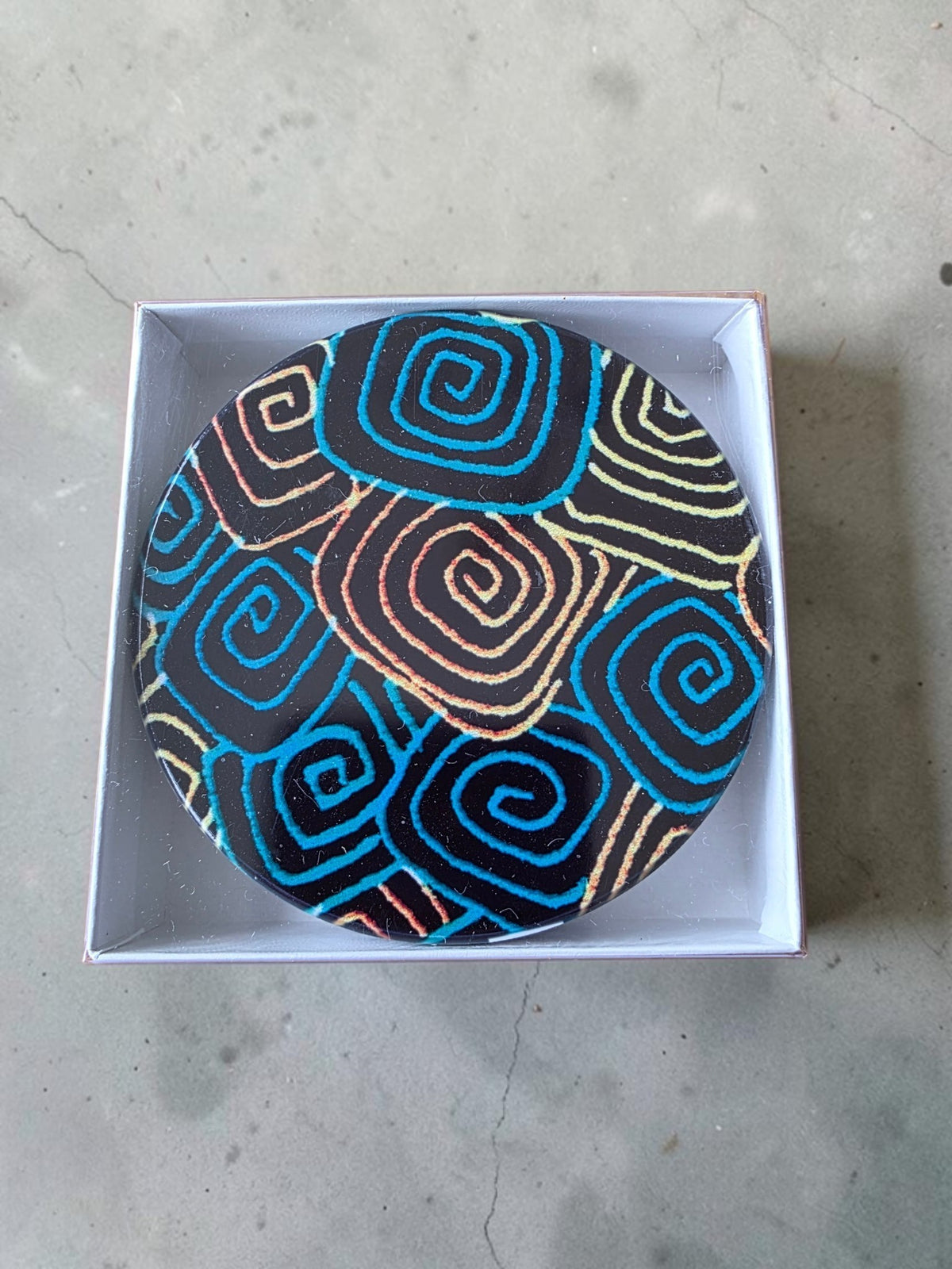 3 Coaster Set - Blues Swirls